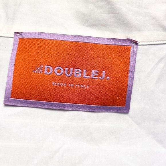 NEW LA DOUBLEJ Sequin Third Eye Striped Long Sleeve Oversized Button Up Shirt XS - Picture 6 of 10